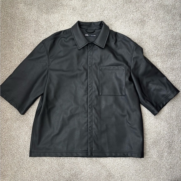Zara Black Lightweight Shirt Jacket Sleek Design - Picture 1 of 2